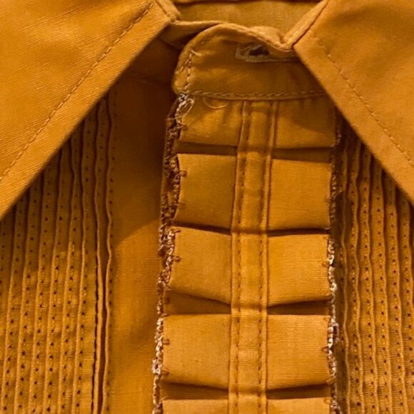 Vintage Arrow Terricota Formal Wear Shirt 16-33 Made in Canada. Orange ruffles - Picture 6 of 13
